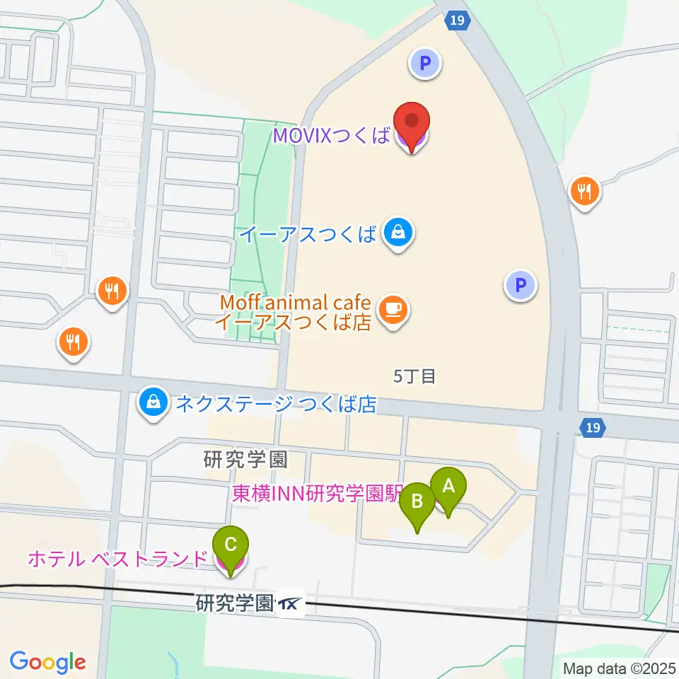 MOVIXつくば周辺のホテル一覧地図