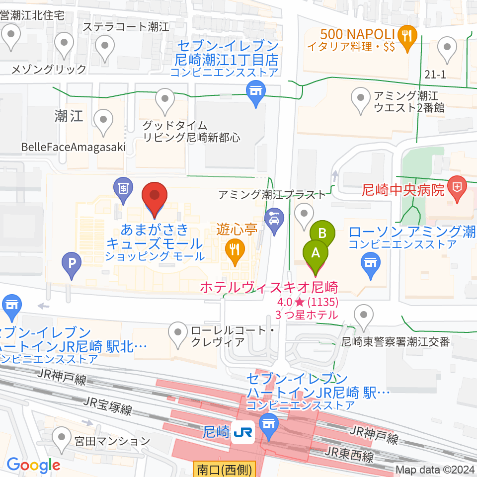 MOVIXあまがさき周辺のホテル一覧地図