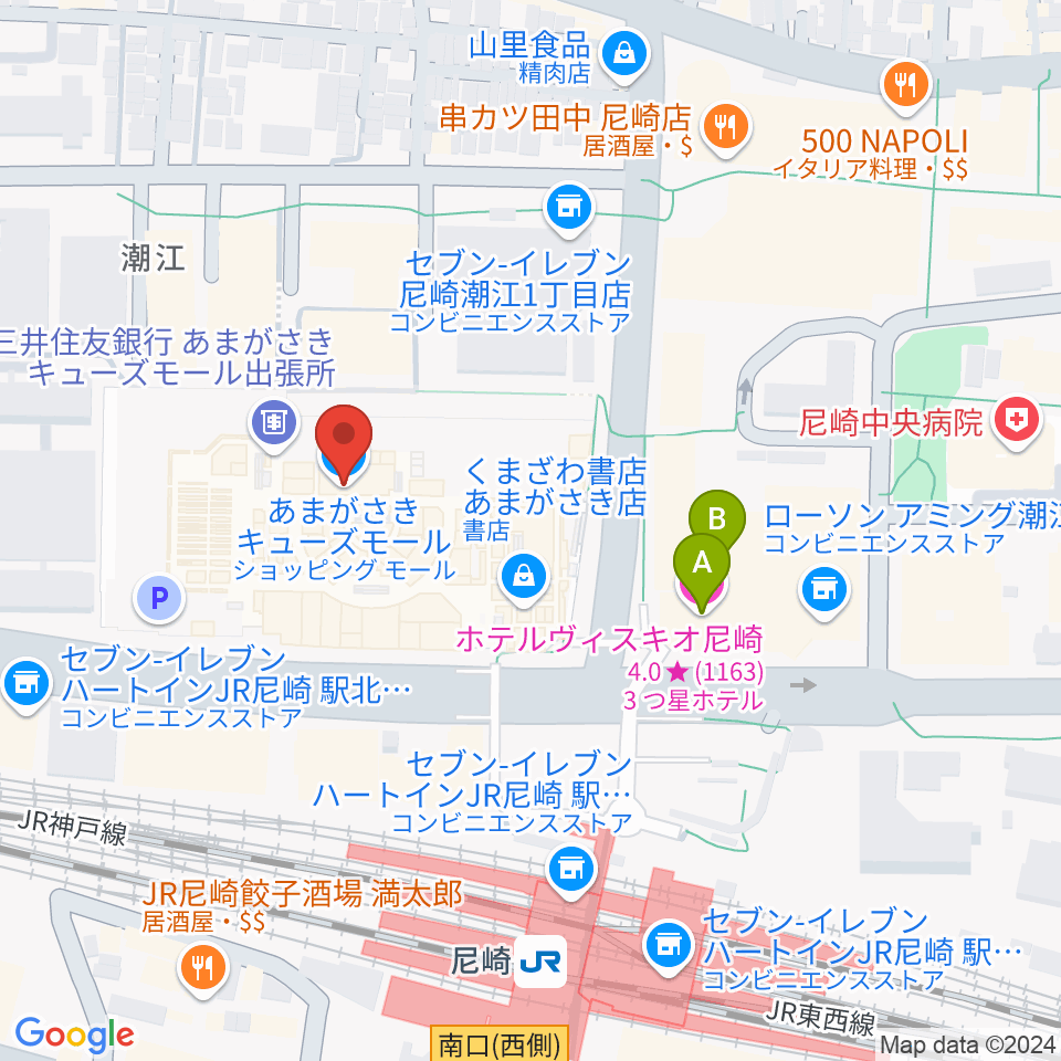 MOVIXあまがさき周辺のホテル一覧地図