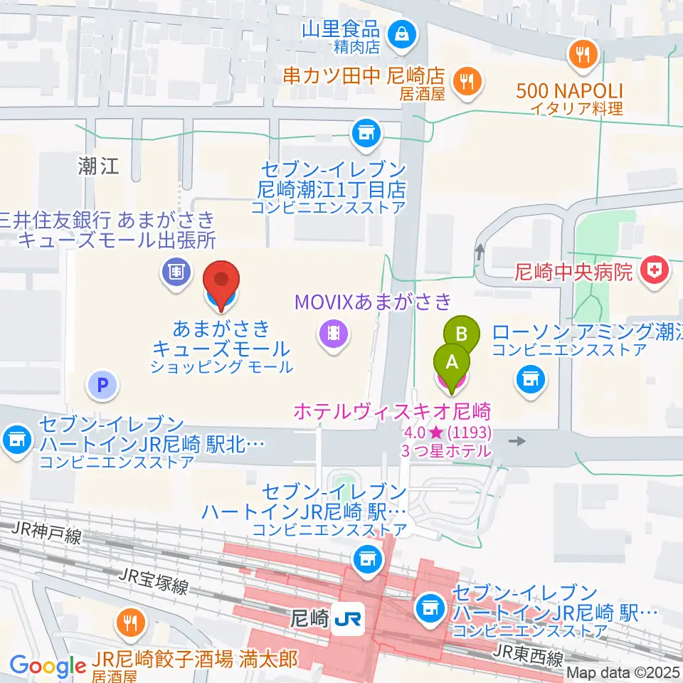 MOVIXあまがさき周辺のホテル一覧地図