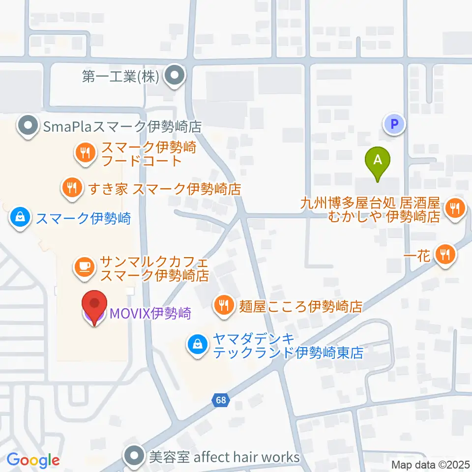 MOVIX伊勢崎周辺のホテル一覧地図