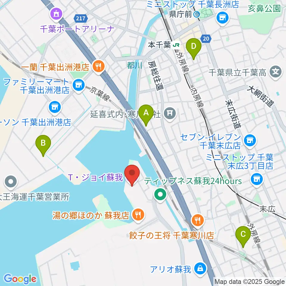 T・ジョイ蘇我周辺のホテル一覧地図
