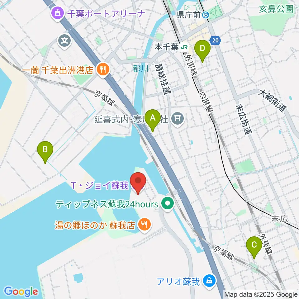 T・ジョイ蘇我周辺のホテル一覧地図