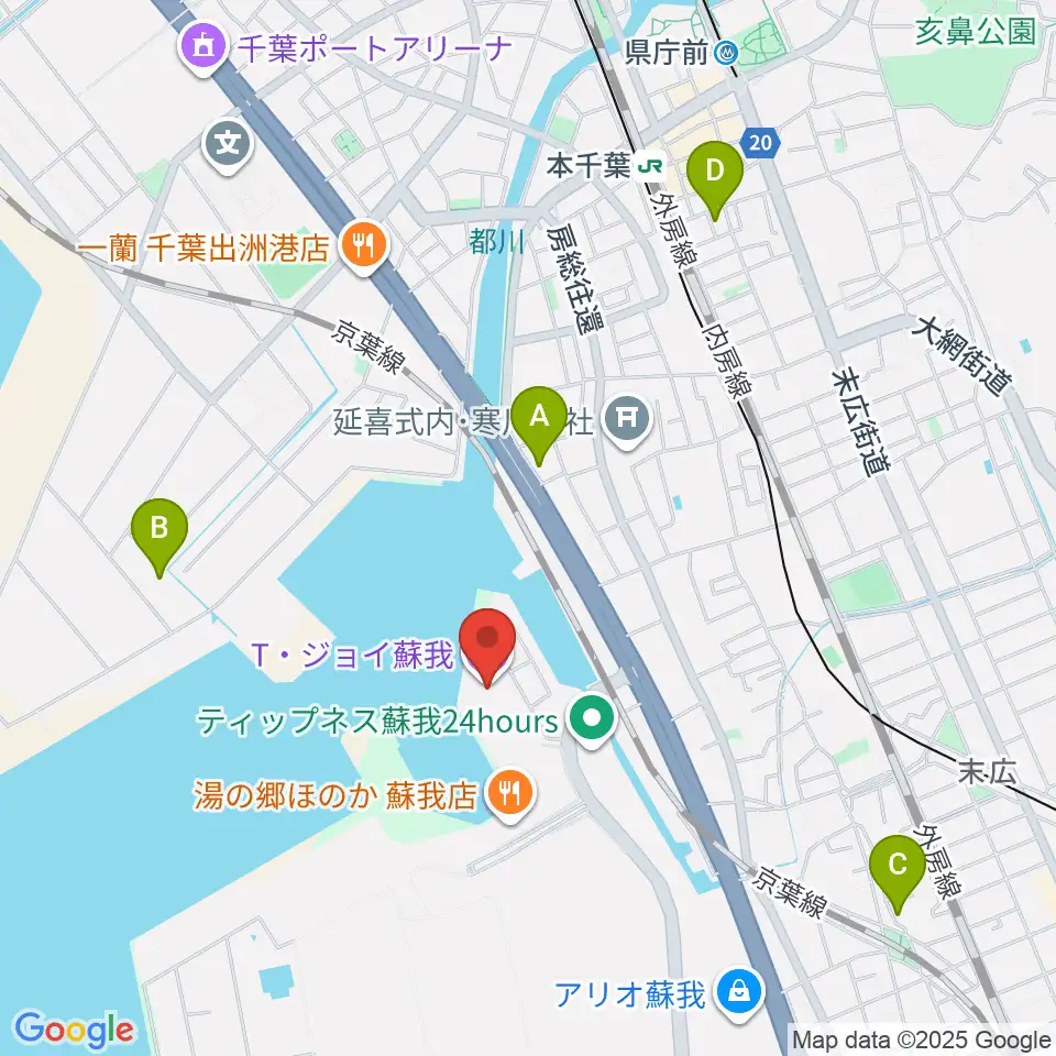 T・ジョイ蘇我周辺のホテル一覧地図