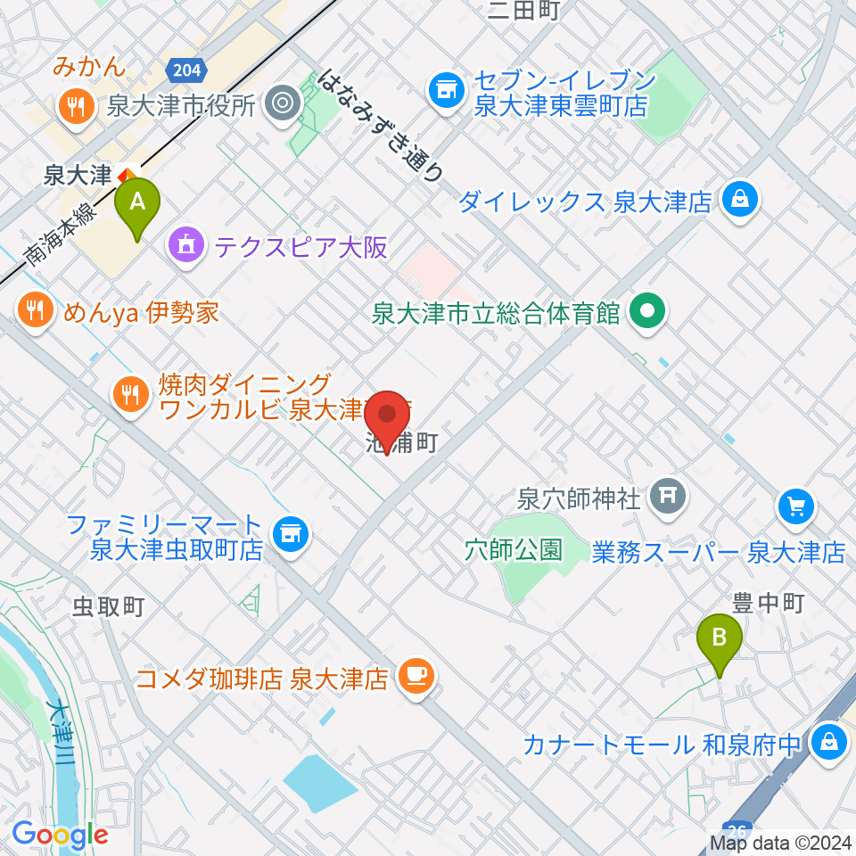 FMいずみおおつ周辺のホテル一覧地図