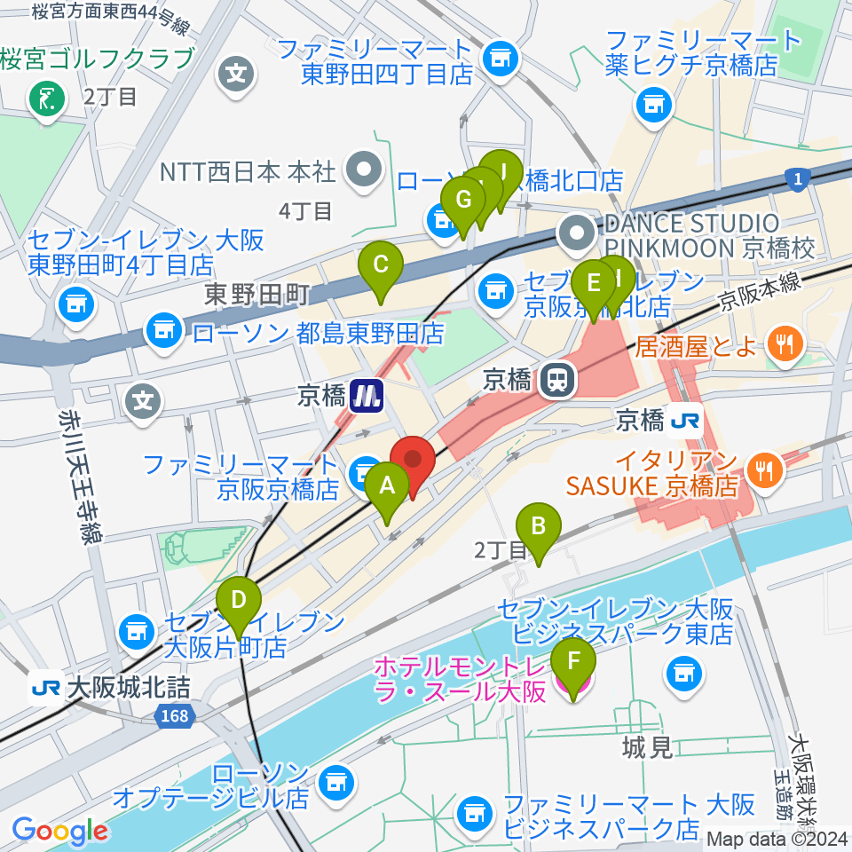 Jet Studio周辺のホテル一覧地図