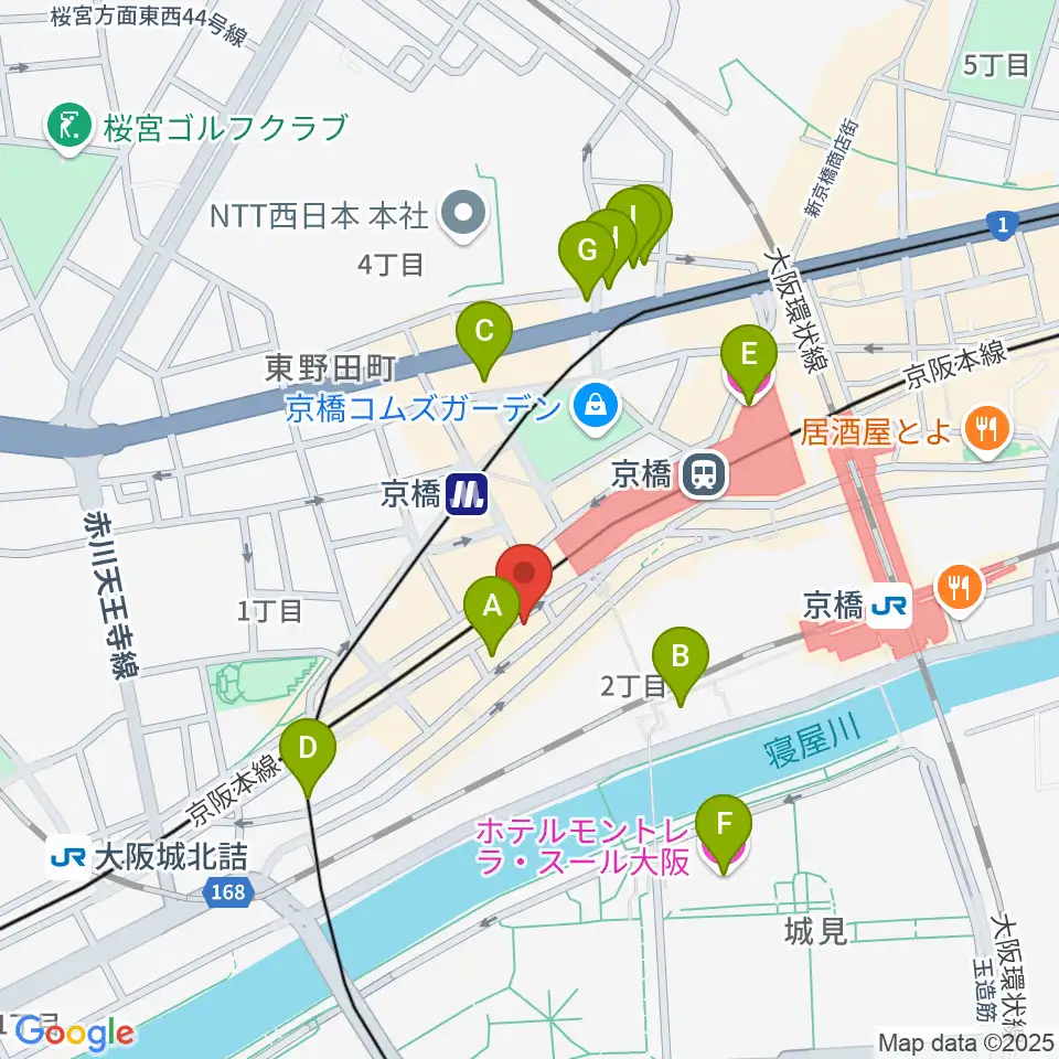 Jet Studio周辺のホテル一覧地図