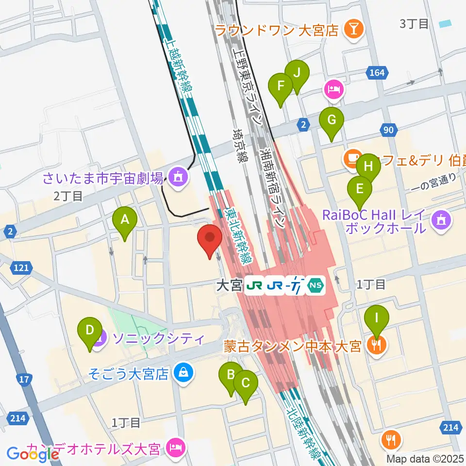 スパークリングスタジオ大宮周辺のホテル一覧地図