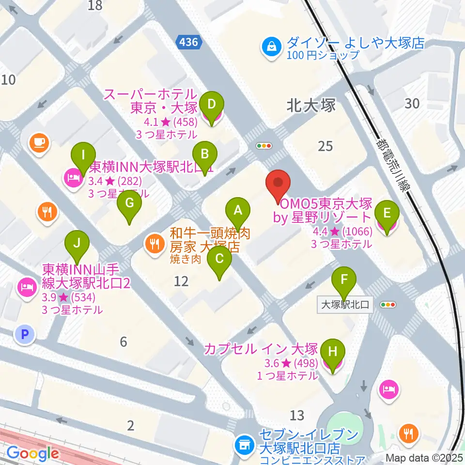 大塚Hearts Next周辺のホテル一覧地図