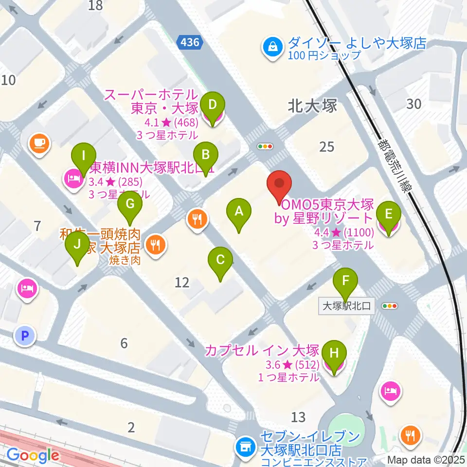 大塚Hearts Next周辺のホテル一覧地図