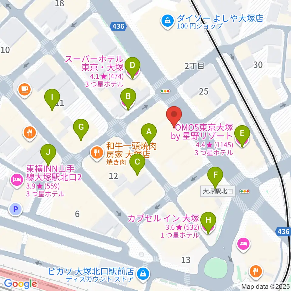 大塚Hearts Next周辺のホテル一覧地図