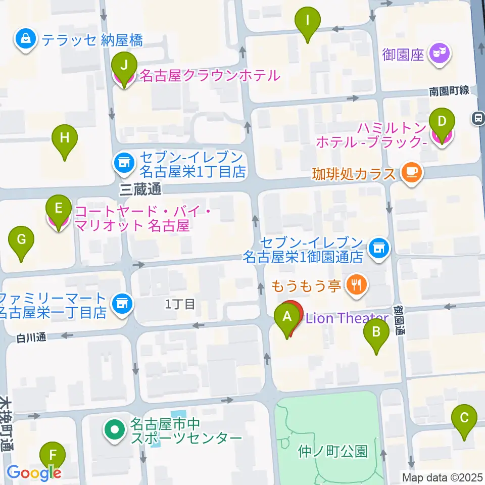 伏見ライオンシアター周辺のホテル一覧地図