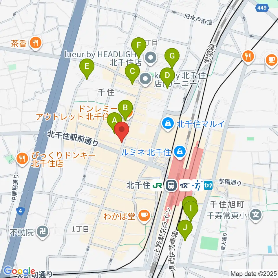 スタジオパックス北千住店周辺のホテル一覧地図