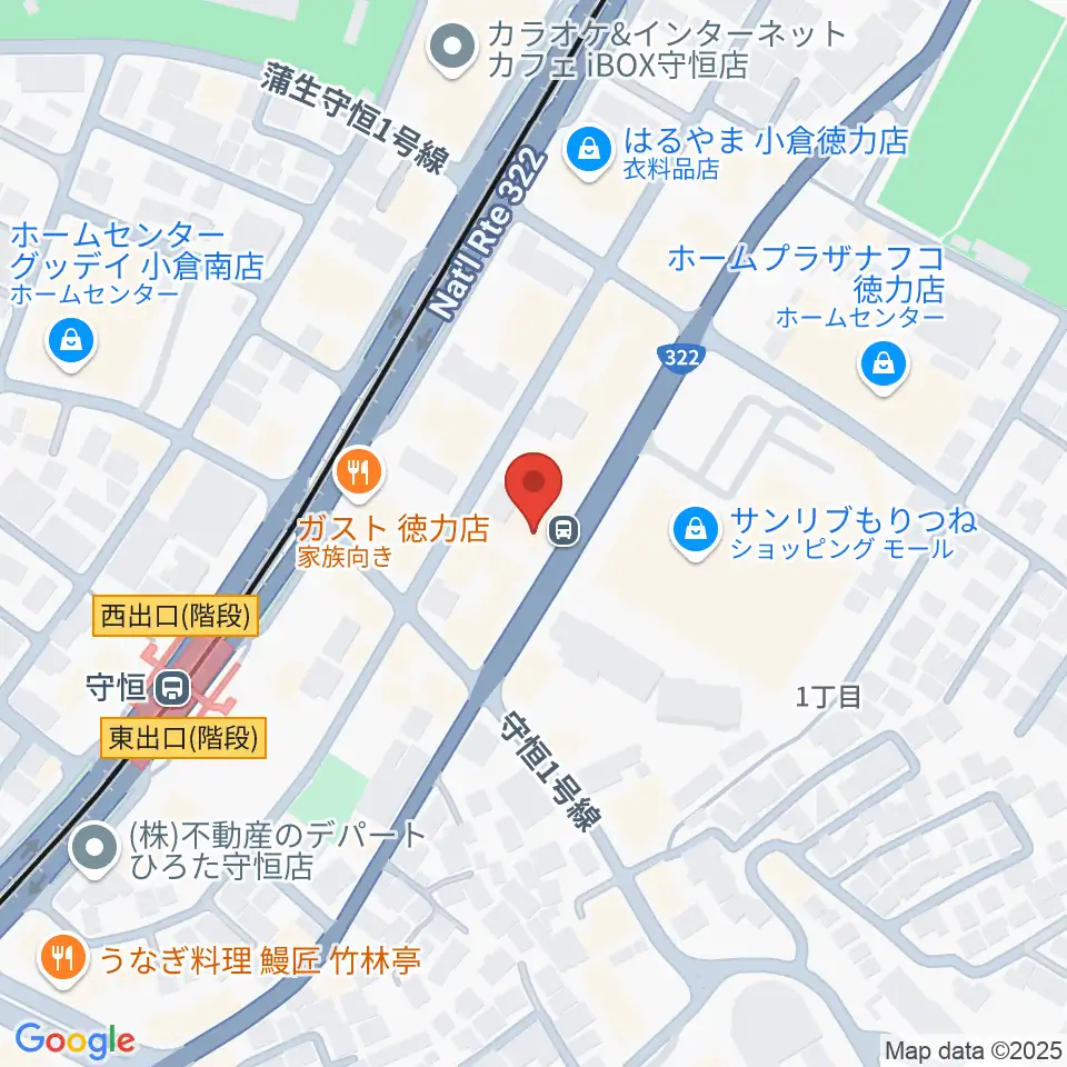 守恒みらいホール周辺のホテル一覧地図