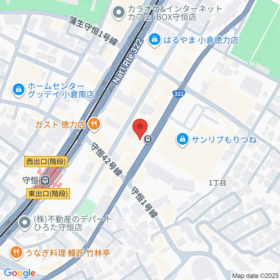 守恒みらいホール周辺のホテル一覧地図