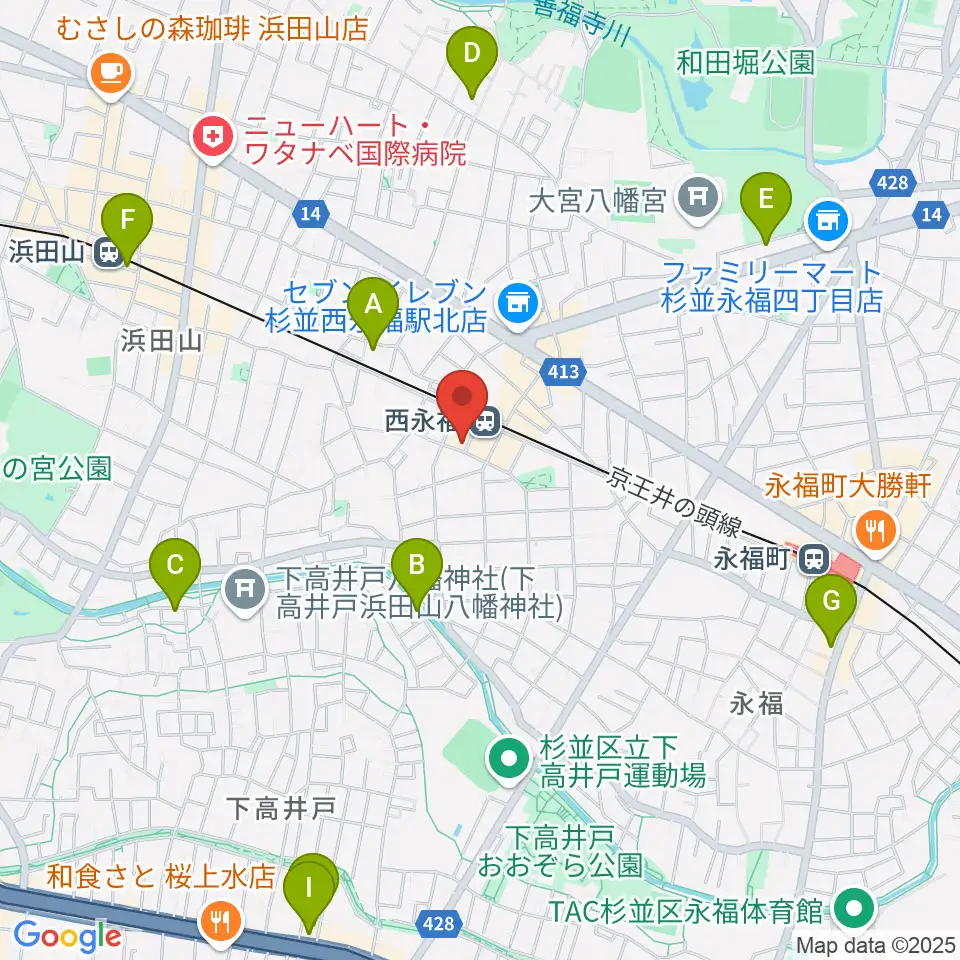 西永福JAM周辺のホテル一覧地図