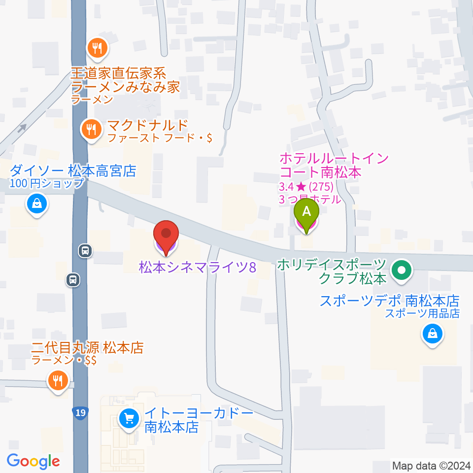 松本シネマライツ8周辺のホテル一覧地図