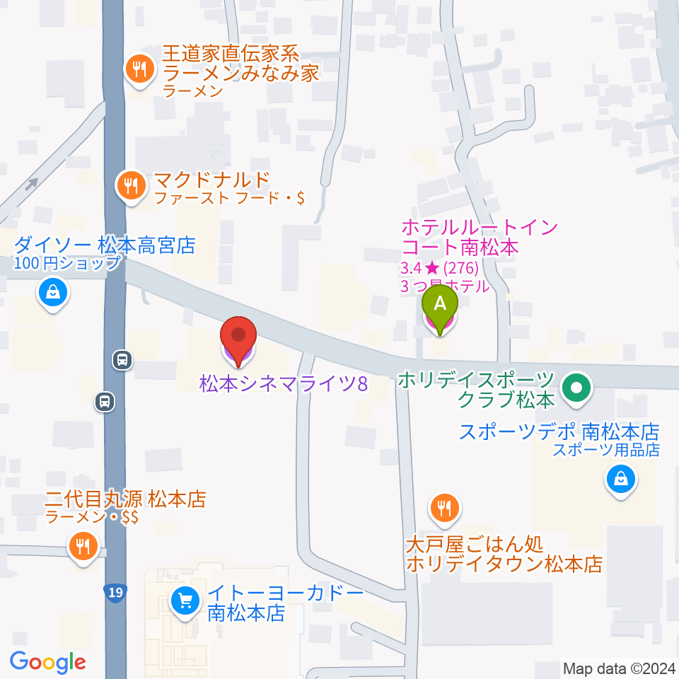 松本シネマライツ8周辺のホテル一覧地図