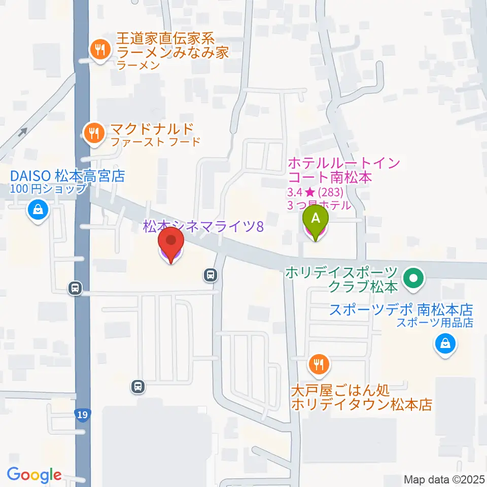 松本シネマライツ8周辺のホテル一覧地図
