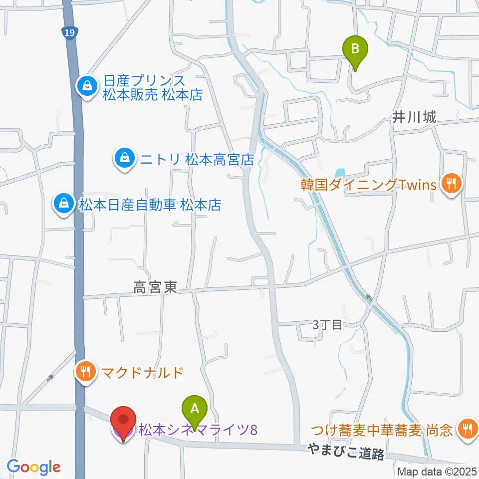 松本シネマライツ8周辺のホテル一覧地図