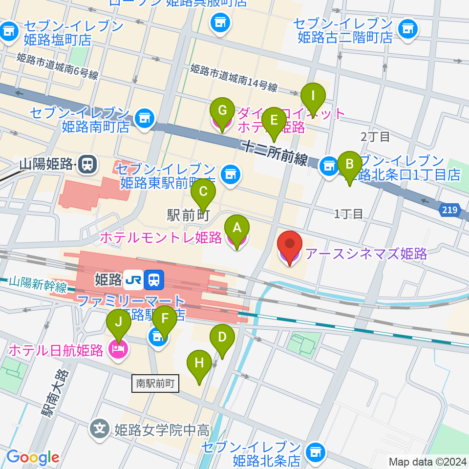 アースシネマズ姫路周辺のホテル一覧地図