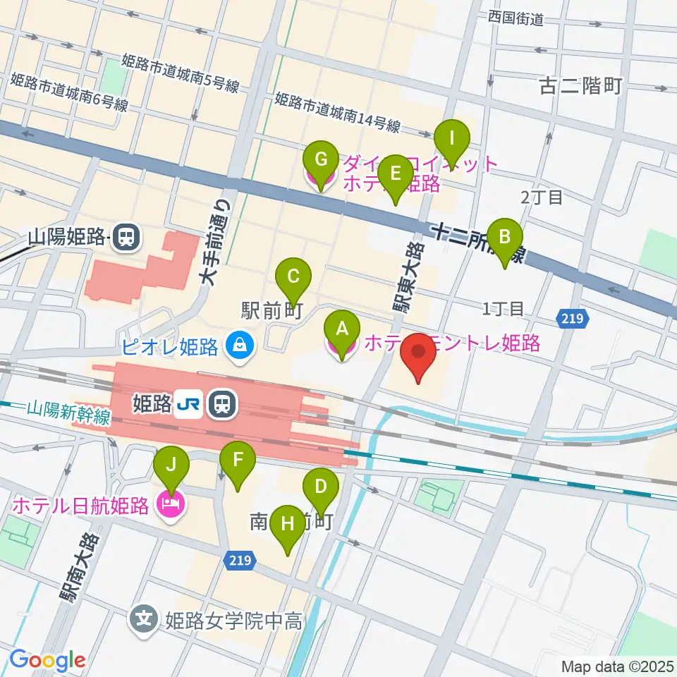 アースシネマズ姫路周辺のホテル一覧地図