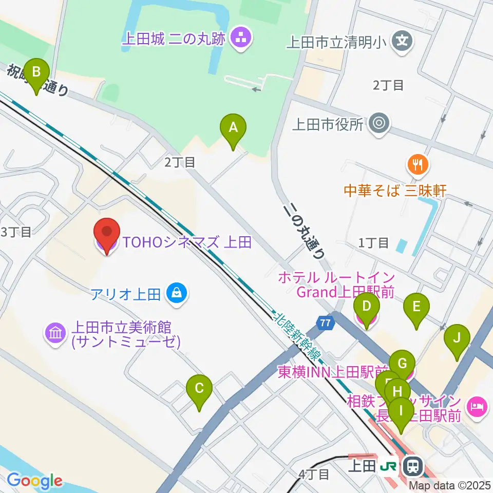 TOHOシネマズ上田周辺のホテル一覧地図