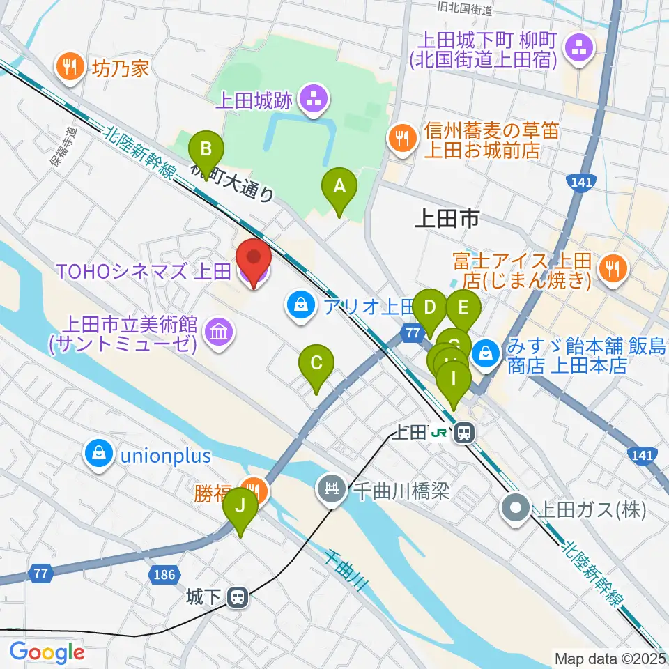 TOHOシネマズ上田周辺のホテル一覧地図