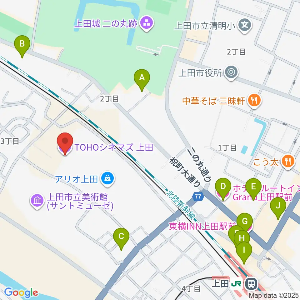 TOHOシネマズ上田周辺のホテル一覧地図