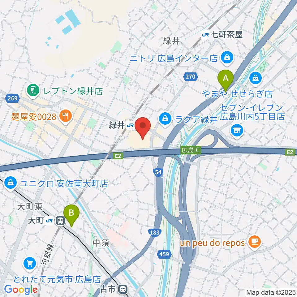 TOHOシネマズ緑井周辺のホテル一覧地図