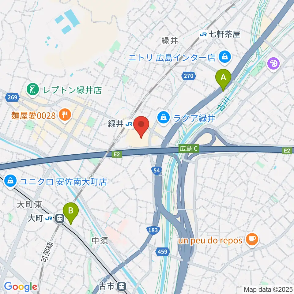 TOHOシネマズ緑井周辺のホテル一覧地図