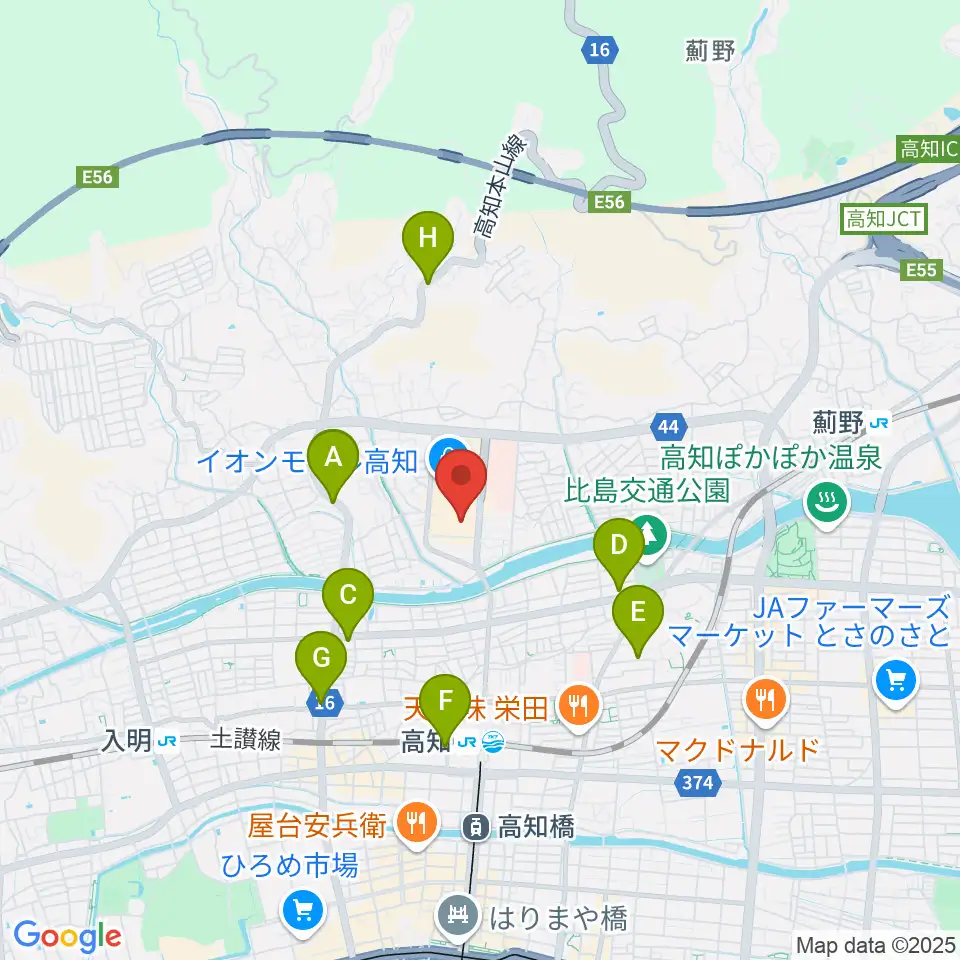TOHOシネマズ高知周辺のホテル一覧地図