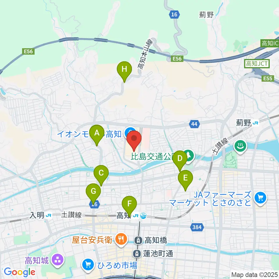 TOHOシネマズ高知周辺のホテル一覧地図
