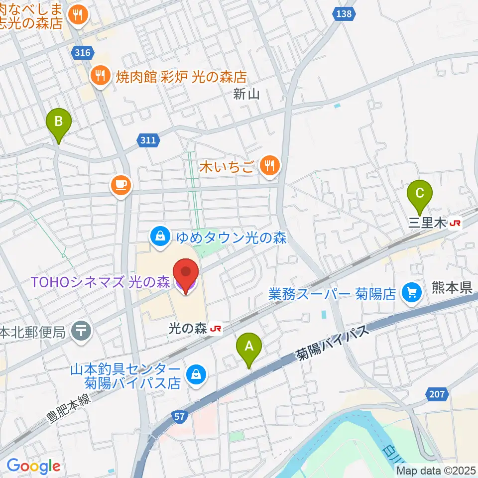 TOHOシネマズ光の森周辺のホテル一覧地図