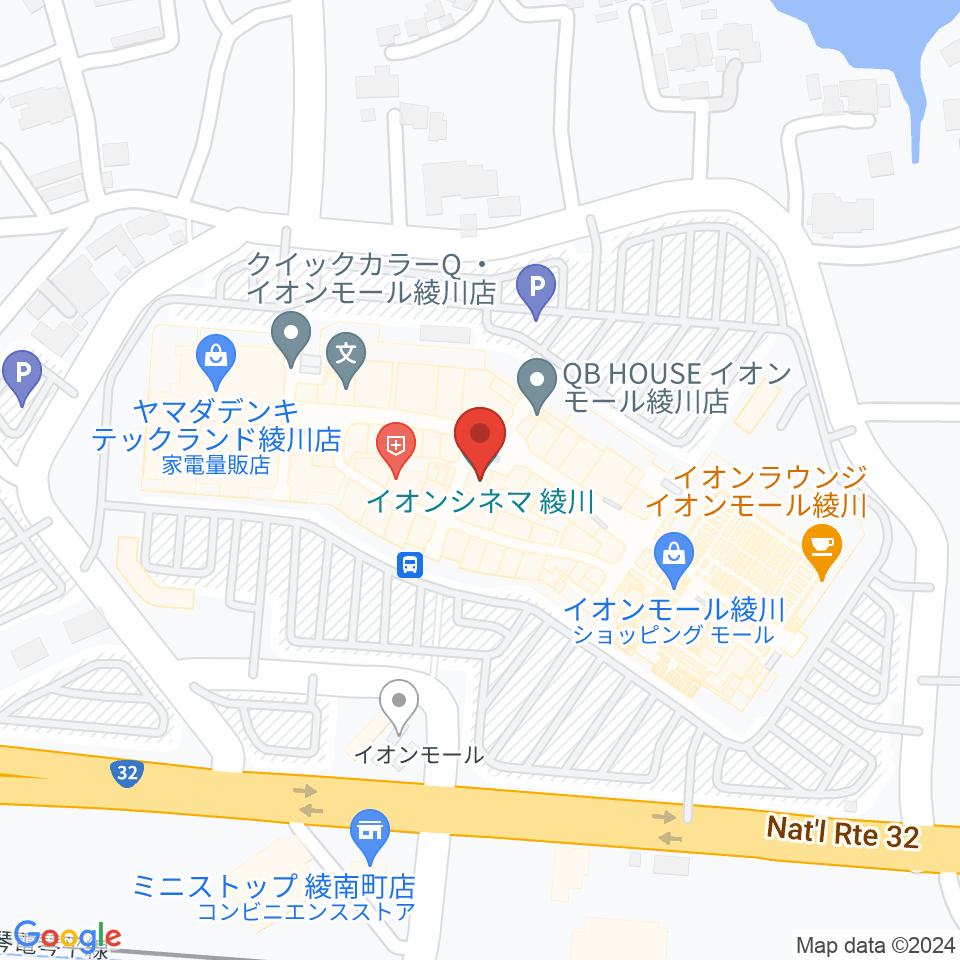 イオンシネマ綾川周辺のホテル一覧地図