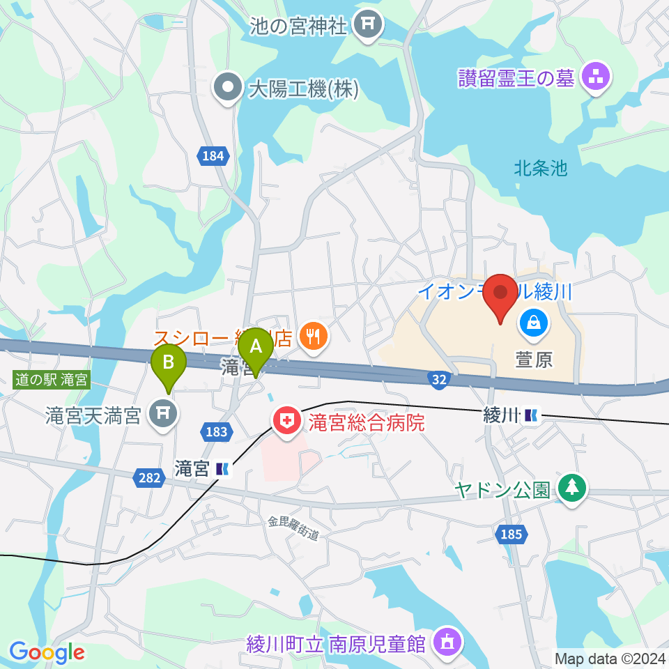 イオンシネマ綾川周辺のホテル一覧地図