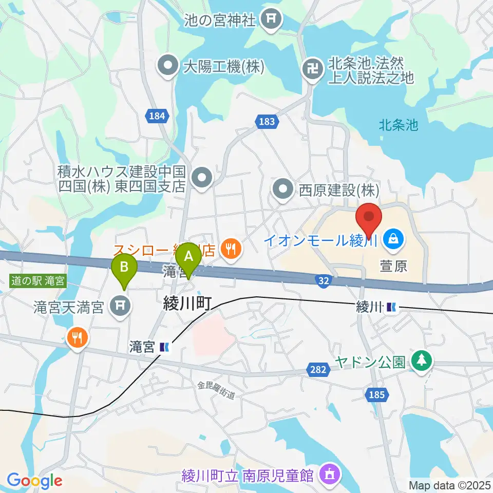 イオンシネマ綾川周辺のホテル一覧地図