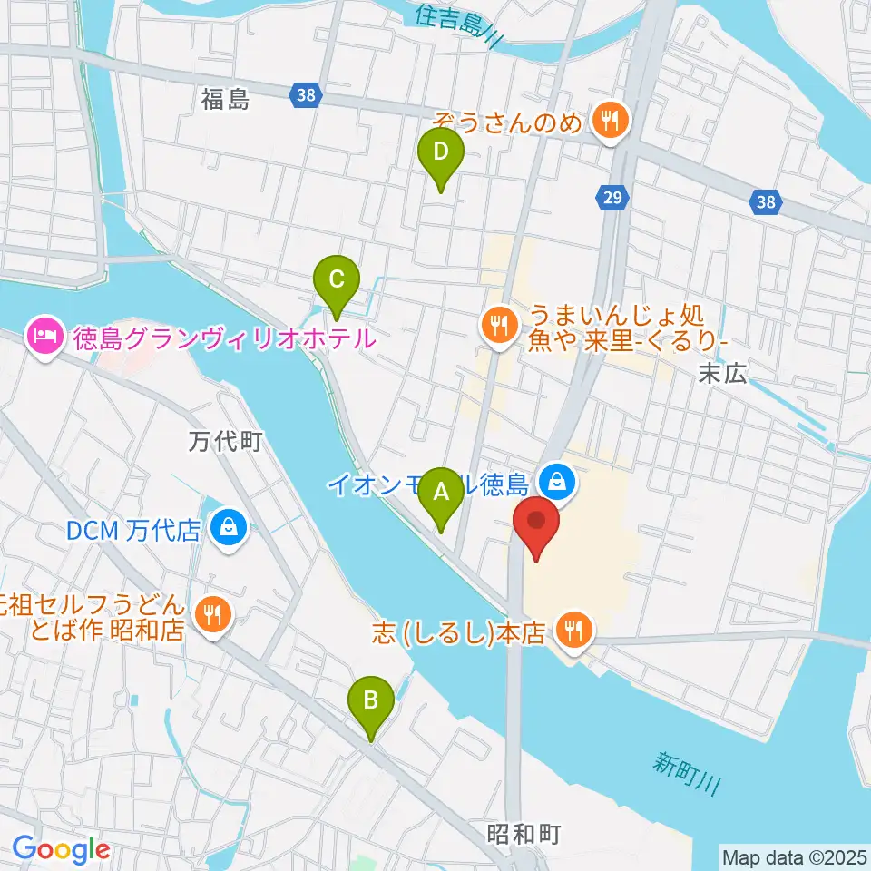 イオンシネマ徳島周辺のホテル一覧地図