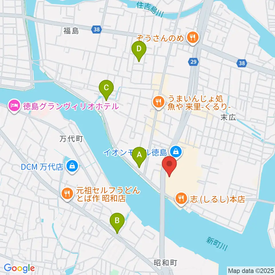 イオンシネマ徳島周辺のホテル一覧地図