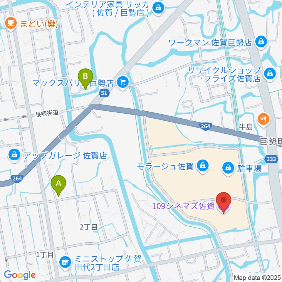 109シネマズ佐賀周辺のホテル一覧地図
