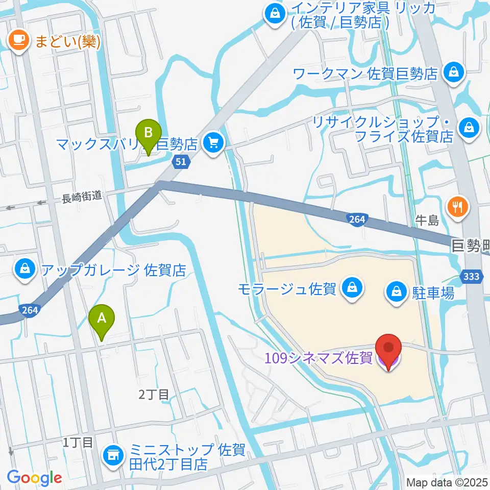 109シネマズ佐賀周辺のホテル一覧地図