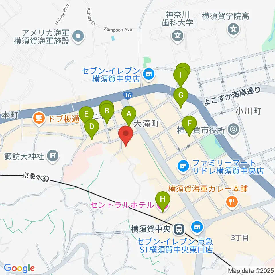 横須賀GIG acoustic周辺のホテル一覧地図