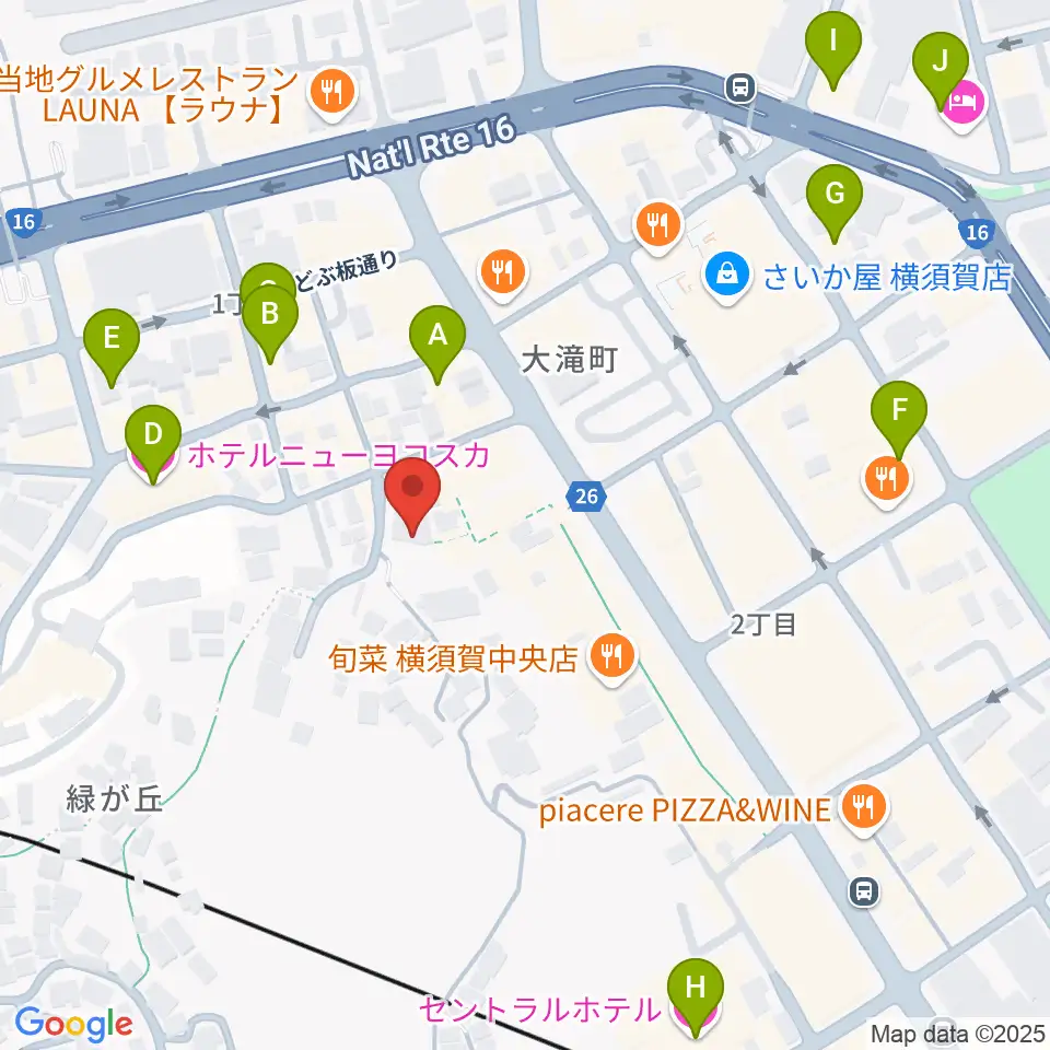 横須賀GIG acoustic周辺のホテル一覧地図