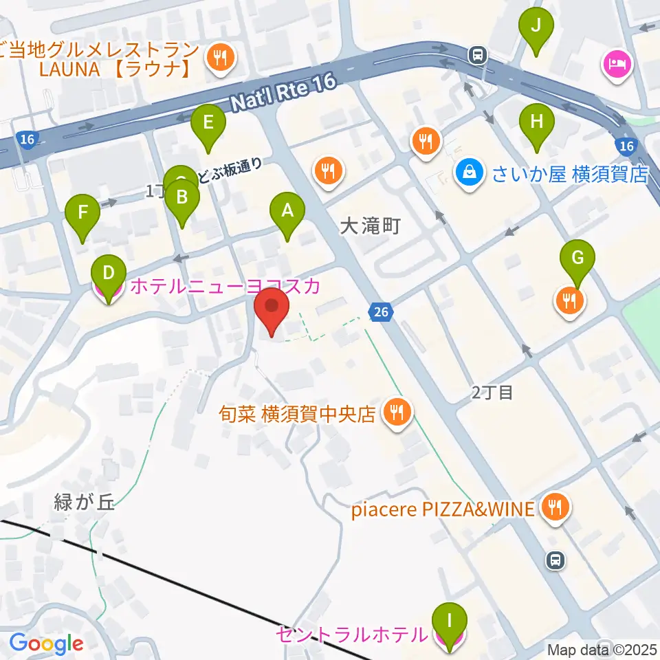 横須賀GIG acoustic周辺のホテル一覧地図