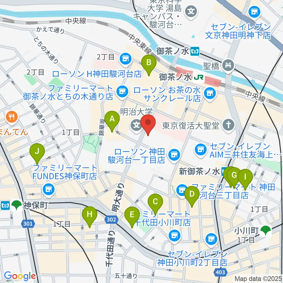 イシバシ楽器FINEST GUITARS周辺のホテル一覧地図