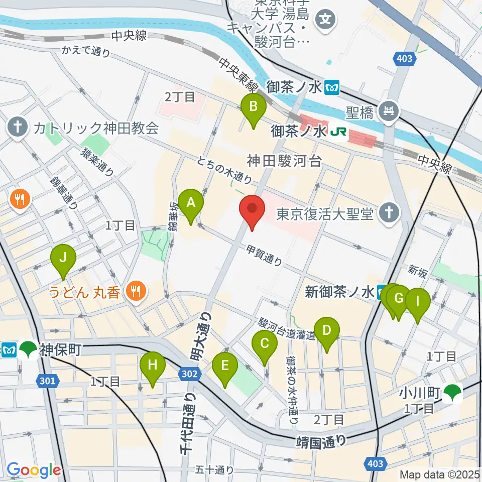 イシバシ楽器FINEST GUITARS周辺のホテル一覧地図