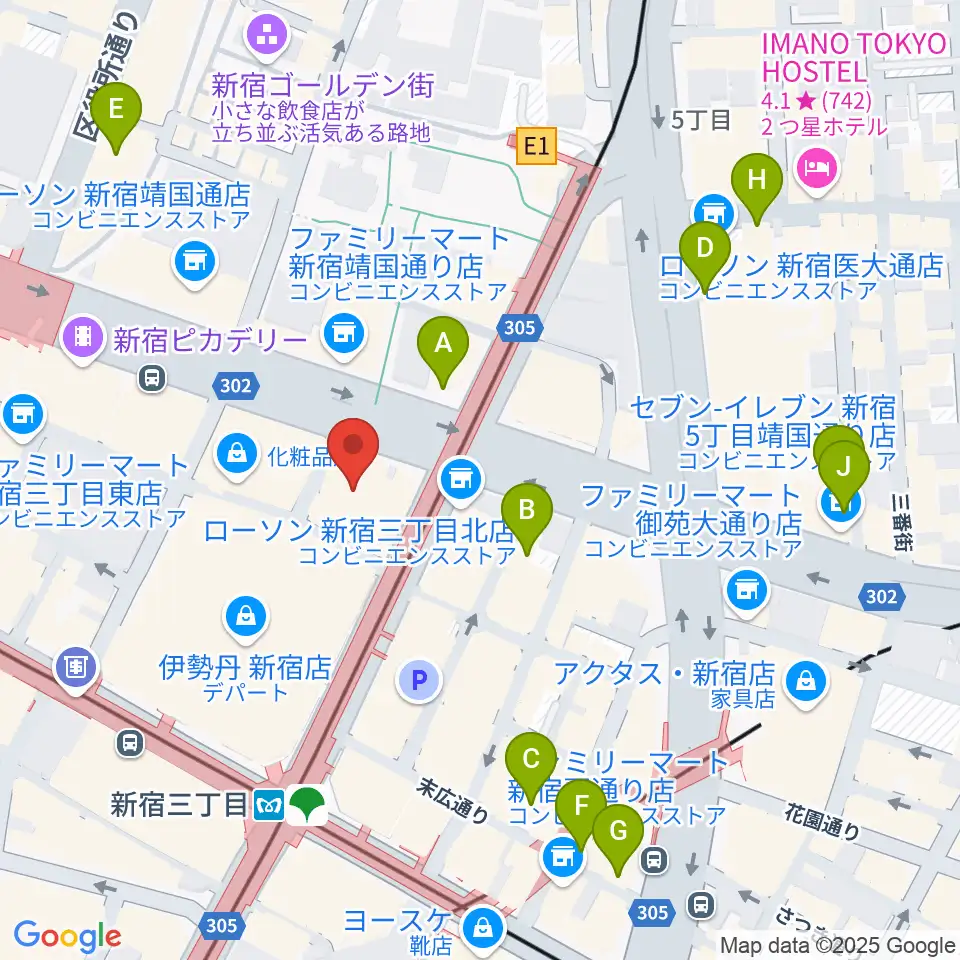 テアトル新宿周辺のホテル一覧地図