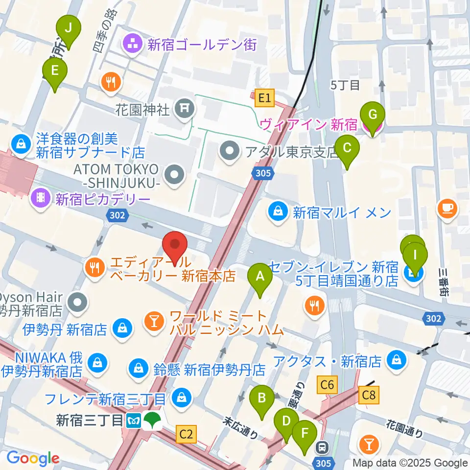 テアトル新宿周辺のホテル一覧地図