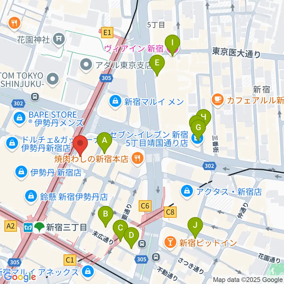 シネマート新宿周辺のホテル一覧地図