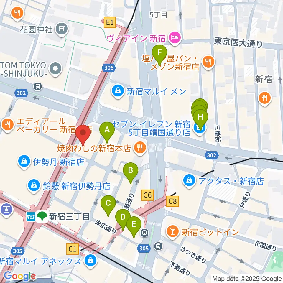 シネマート新宿周辺のホテル一覧地図